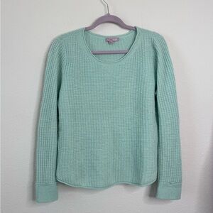 Calypso St. Barth Cashmere Sweater Metallic Lurex Mint Green Textured Women’s L